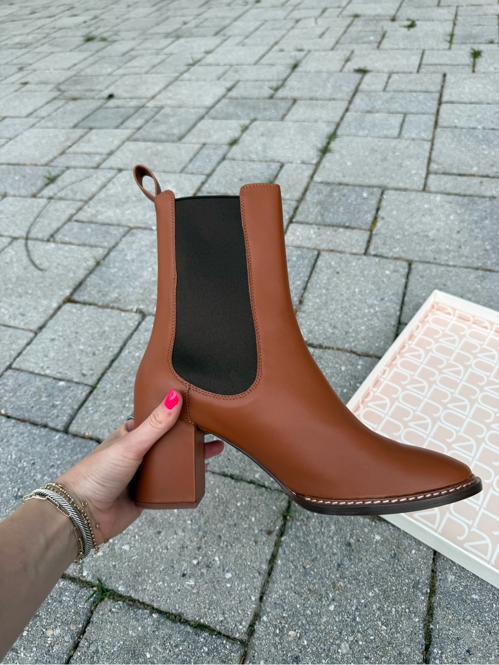 Women’s Ulla Johnson Taryn 70 MM Leather Chelsea Boots Size 41 - Brown - Picture 10 of 11